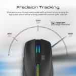 Promate 2.4GHz Wireless Ergonomic Optical Mouse with LED Rainbow Lights KITT (BLACK) - Image 2