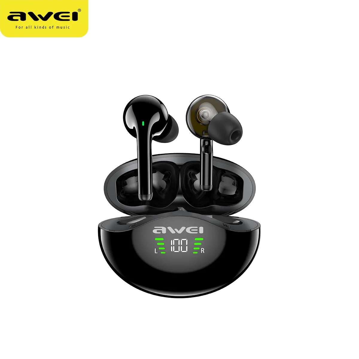 Awei-T12P-Earbuds-TWS-Wireless-Earphone Awei T12P Earbuds TWS Wireless Earphone - Image 1