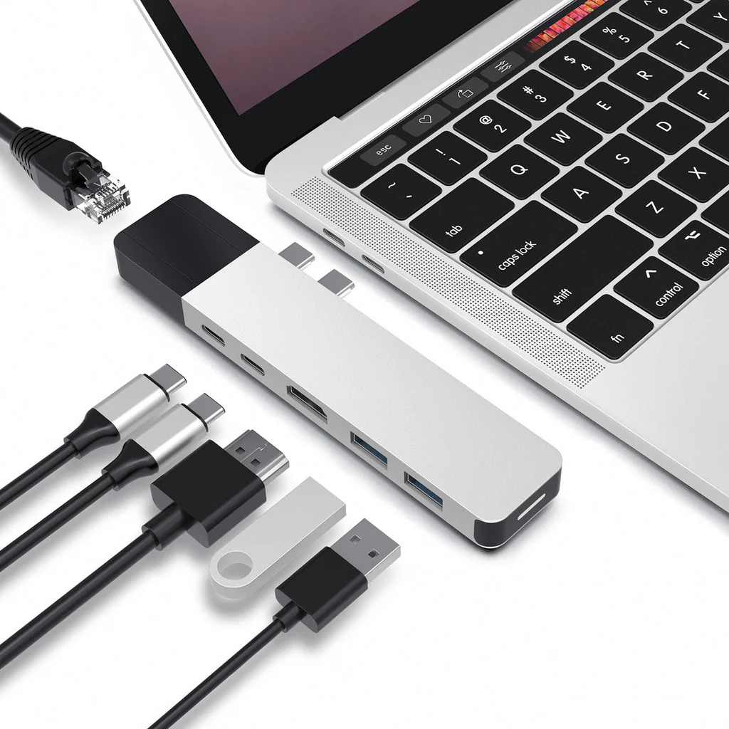 HyperDrive-NET-6-in-2-USB-C-Hub-Silver HyperDrive NET 6-in-2 USB-C Hub - SILVER - Image 1