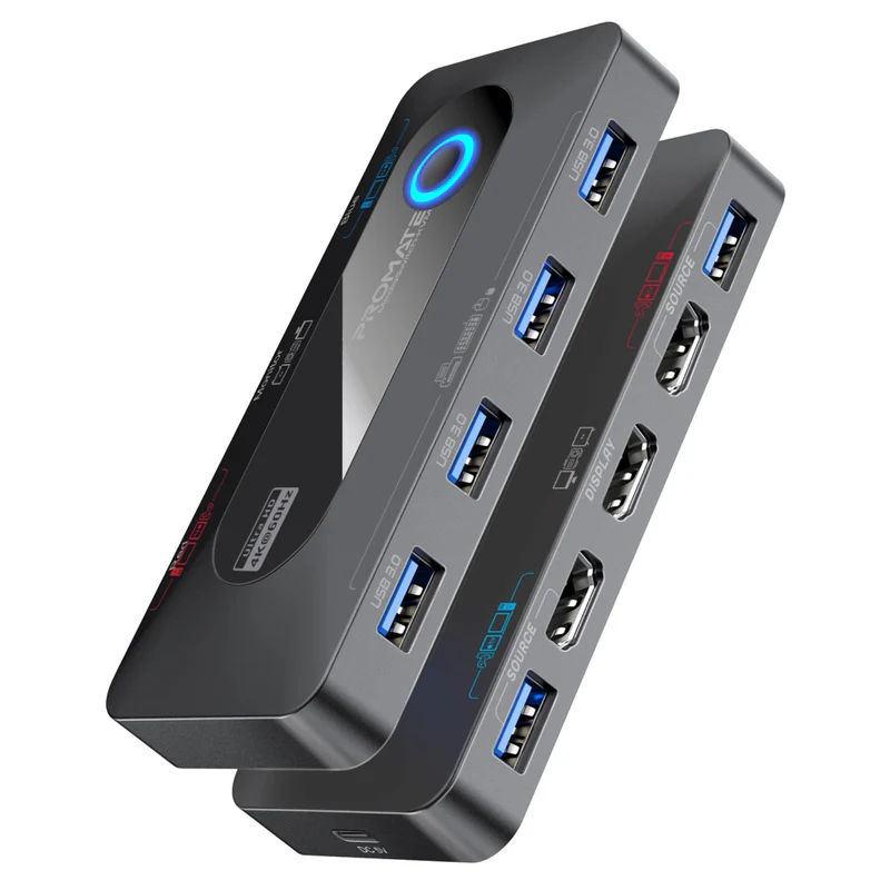 MediaSwitch-KVMEcom-01_800x PROMATE MediaSwitch-KVM 4K@60Hz KVM Switch with USB 3.0 Expansion - Image 1