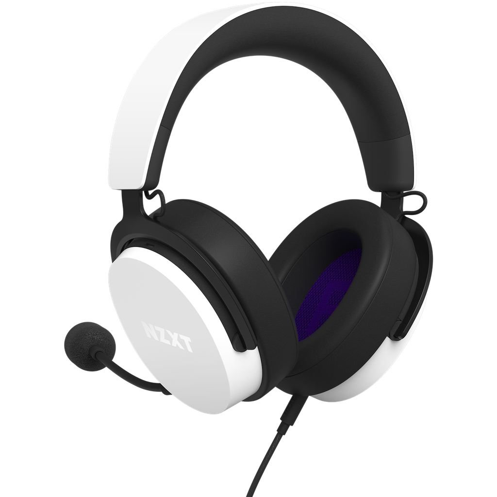 NZXT-Wired-Closed-X2-40mm-White-Headset NZXT Wired Closed X2 Headset (WHITE) - Image 1