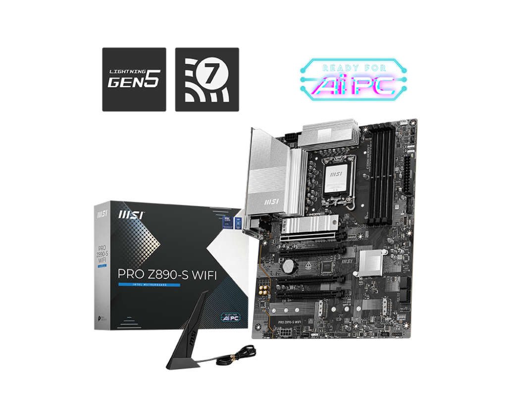 PRO-Z890-S-WIFI MSI PRO Z890-S WIFI LGA 1851 DDR5 MOTHERBOARD - Image 1