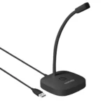 PROMIC-1.BLACK HIGH DEFINITION UNI-DIRECTIONAL MICROPHONE WITH FLEXIBLE GOOSENECK PROMATE