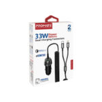 Promate 33W Car Charger with Lightning Connector & USB-C Cable PowerDrive-33PDCI - Image 3