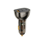 Promate 80W Multi-Port Transparent Car Charger with QC 3.0 & Power Delivery TransDrive-80W