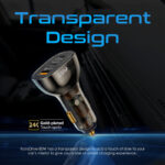 Promate 80W Multi-Port Transparent Car Charger with QC 3.0 & Power Delivery TransDrive-80W - Image 3