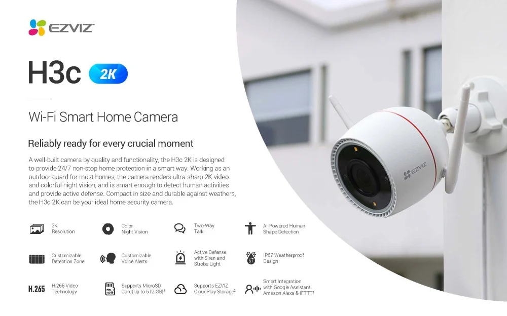 zLOr3SYvzY8THfpeKXFuFKgenECTj1RR5g8gPL39 EZVIZ H3C 2K 3 MP - SMART HOME WIFI CAMERA - Image 1