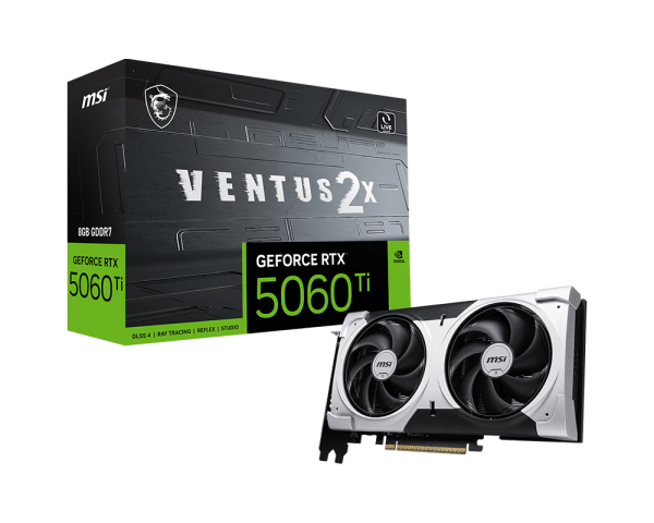 GC-MSI-RTX5060-Ti-8G-VENTUS-2X-PLUS MSI GeForce RTX 5060 Ti 8G VENTUS 2X OC PLUS GRAPHICS CARD - Image 1