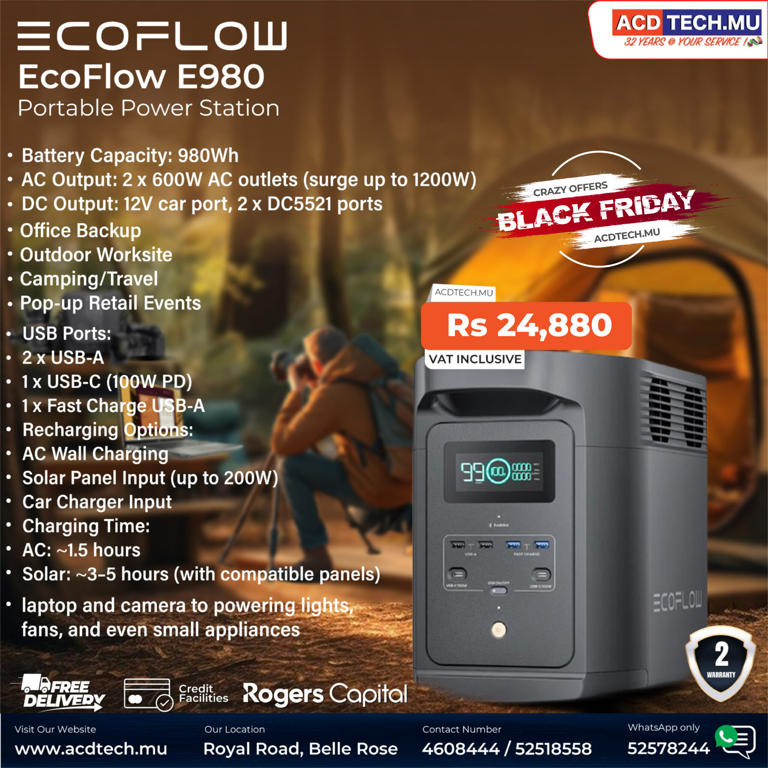 EcoFlow E980 Portable Power Station - ACD Tech