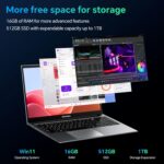 Blackview Laptop Computer, 15.6 inch FHD Display, Quad-Core 12th Gen N-97 CPU(Up to 3.6GHz), 16GB DDR4 RAM, 512GB SSD ACEBOOK_8_GREY - Image 3