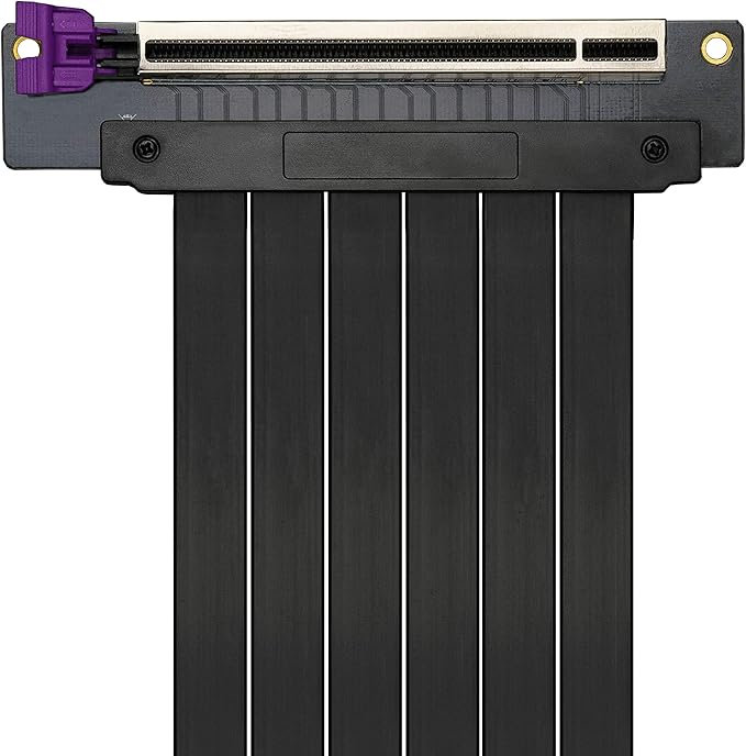 81nze0gu2oL._AC_SX679_ Cooler Master MasterAccessory Riser Cable PCIe 3.0 x16 Ver. 2 - EMI Shielded, Ultra Flexible TPE Cable - Image 1