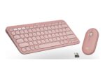Logitech Pebble 2 Combo, Wireless Keyboard and Mouse, Quiet and Portable, Customizable, Logi Bolt, Bluetooth, Easy-Switch for Windows, macOS, iPadOS, Chrome - Tonal Rose