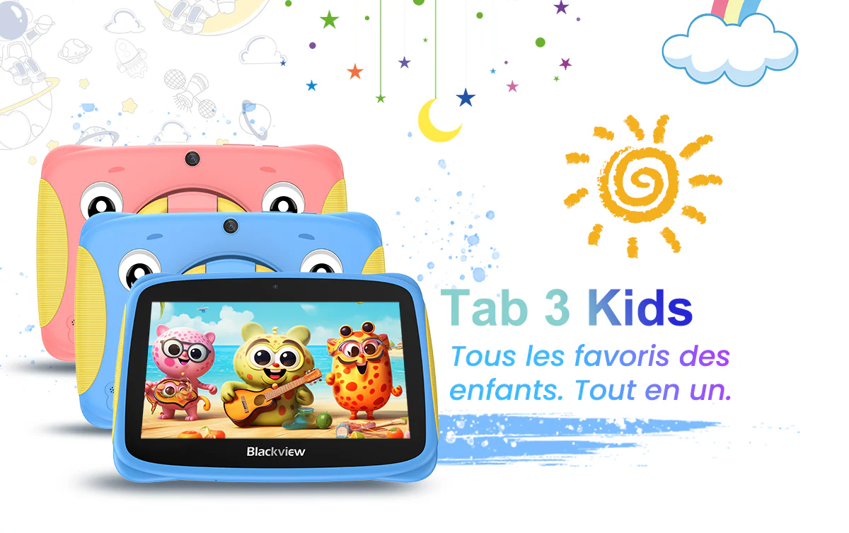 Tab3-kids-FR_01 Blackview Kids Tablet Tab3Kids 7 Inch Android 13 Tablet for Kids, 2GB+32GB/TF 1TB - Image 1