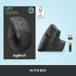 Logitech Lift Vertical Ergonomic Mouse Black,White and Pink-Wireless Optical Mouse - Image 4