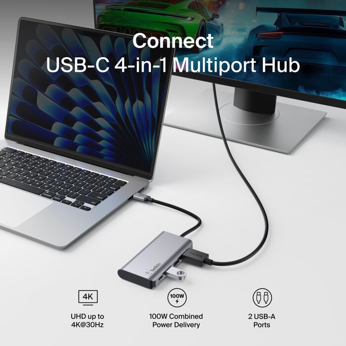 BELKIN USB-C 4-IN-1 MULTIPORT ADAPTER - Image 2