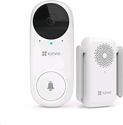 EZVIZ DB2C Wirefree Video Doorbell with Chime, 1080p Smart Home Security Camera with Rechargable Battery Powered.