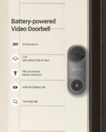 EZVIZ Camera DB2 2K Wireless Video Doorbell Outdoor with Wi-Fi Chime - Image 2