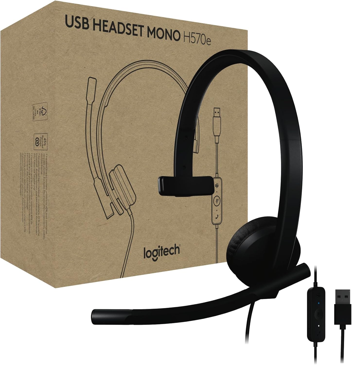 71fIKhmfXpL._AC_SL1500_ LOGITECH H570E STEREO USB HEADSET - Image 1