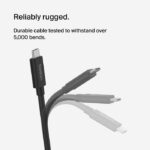 BELKIN USB4 CABLE,USB-C TO USB-C 240W 20GBPS 2M CABLE,4K 60HZ RESOLUTION - Image 2