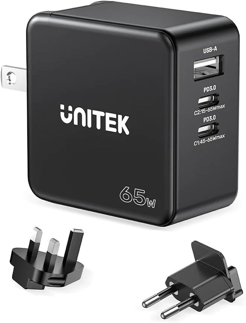 5131qc6l7eL._AC_SL1200_ Unitek 65W GaN Wall Charger-P1117B - Image 1