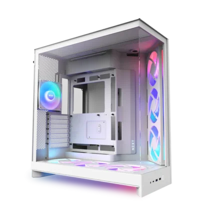 NZXT H9 Flow RGB+ (2025) Black- WHITE RGB Fans & Control Hub Case
