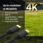 UNITEK 4K 60Hz High Speed HDMI 2M Cable - Image 3